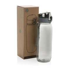 Vue Bouteille d'eau étanche 800ml en PET recyclé RCS Yide de couleur noir| Krokrodeal