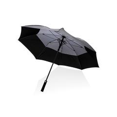 Vue Parapluie tempête 27" en rPET ouverture auto Impact AWARE™ de couleur gris| Krokrodeal