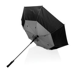 Vue Parapluie tempête 27" en rPET ouverture auto Impact AWARE™ de couleur gris| Krokrodeal