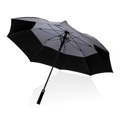Vue Parapluie tempête 27" en rPET ouverture auto Impact AWARE™ de couleur gris| Krokrodeal