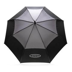 Vue Parapluie tempête 27" en rPET ouverture auto Impact AWARE™ de couleur gris| Krokrodeal
