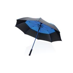 Vue Parapluie tempête 27" en rPET ouverture auto Impact AWARE™ de couleur bleu| Krokrodeal