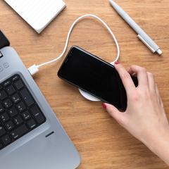 Vue Chargeur à induction 5W rond de couleur blanc| Krokrodeal