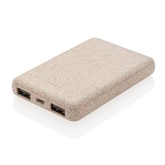 Vue Batterie de secours de poche 5000 mAh en fibre de paille de couleur vert| Krokrodeal