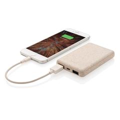 Vue Batterie de secours de poche 5000 mAh en fibre de paille de couleur vert| Krokrodeal