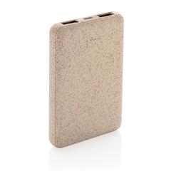 Vue Batterie de secours de poche 5000 mAh en fibre de paille de couleur vert| Krokrodeal