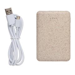 Vue Batterie de secours de poche 5000 mAh en fibre de paille de couleur vert| Krokrodeal