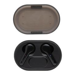 Vue Ecouteurs TWS lumineux dans son boitier de charge de couleur noir| Krokrodeal