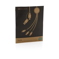 Vue Câble 120cm 6-en-1 en aluminium recyclé RCS Terra de couleur gris| Krokrodeal