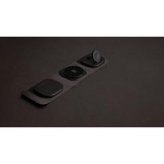 Vue Chargeur sans fil 15W en plastique recyclé RCS Swiss Peak de couleur gris| Krokrodeal
