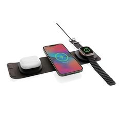 Vue Chargeur sans fil 15W en plastique recyclé RCS Swiss Peak de couleur gris| Krokrodeal