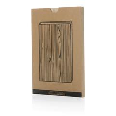 Vue Cahier A5 imprimé bois Kavana de couleur marron| Krokrodeal