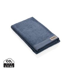 Vue Serviette bain 50x100cm Ukiyo Sakura AWARE™ Made in Europe de couleur bleu| Krokrodeal