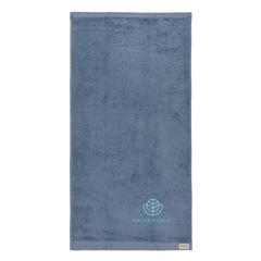 Vue Serviette bain 50x100cm Ukiyo Sakura AWARE™ Made in Europe de couleur bleu| Krokrodeal