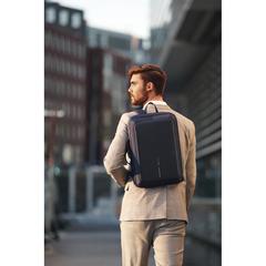 Vue Bobby Bizz sac à dos et sacoche antivol de couleur bleu| Krokrodeal