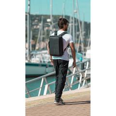 Vue Bobby Bizz sac à dos et sacoche antivol de couleur noir| Krokrodeal