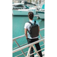 Vue Bobby Bizz sac à dos et sacoche antivol de couleur noir| Krokrodeal