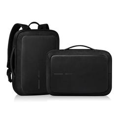 Vue Bobby Bizz sac à dos et sacoche antivol de couleur noir| Krokrodeal