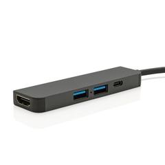 Vue Hub avec entrée HDMI en aluminium recyclé Terra RCS de couleur gris| Krokrodeal
