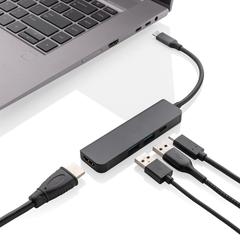 Vue Hub avec entrée HDMI en aluminium recyclé Terra RCS de couleur gris| Krokrodeal