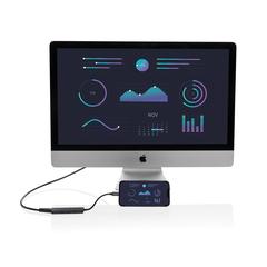 Vue Hub avec entrée HDMI en aluminium recyclé Terra RCS de couleur gris| Krokrodeal