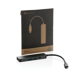 Vue Hub avec entrée HDMI en aluminium recyclé Terra RCS de couleur gris| Krokrodeal
