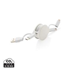 Vue Cable 6 en 1 en TPE et plastique recyclé RCS de couleur blanc| Krokrodeal