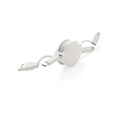 Vue Cable 6 en 1 en TPE et plastique recyclé RCS de couleur blanc| Krokrodeal