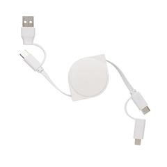 Vue Cable 6 en 1 en TPE et plastique recyclé RCS de couleur blanc| Krokrodeal
