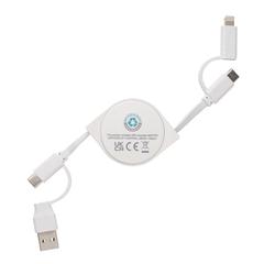 Vue Cable 6 en 1 en TPE et plastique recyclé RCS de couleur blanc| Krokrodeal