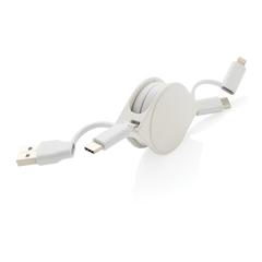 Vue Cable 6 en 1 en TPE et plastique recyclé RCS de couleur blanc| Krokrodeal