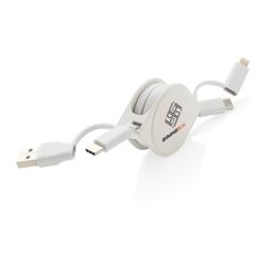 Vue Cable 6 en 1 en TPE et plastique recyclé RCS de couleur blanc| Krokrodeal
