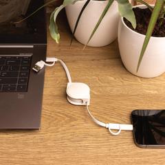 Vue Cable 6 en 1 en TPE et plastique recyclé RCS de couleur blanc| Krokrodeal