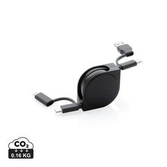 Vue Cable 6 en 1 en TPE et plastique recyclé RCS de couleur noir| Krokrodeal