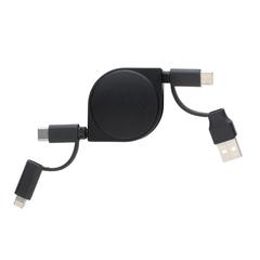 Vue Cable 6 en 1 en TPE et plastique recyclé RCS de couleur noir| Krokrodeal