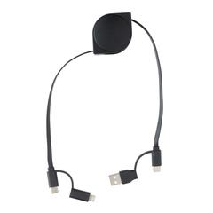 Vue Cable 6 en 1 en TPE et plastique recyclé RCS de couleur noir| Krokrodeal
