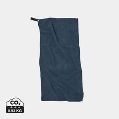 Vue VINGA Serviette sèche active RPET GRS de couleur bleu| Krokrodeal