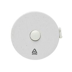 Vue Mètre ruban de tailleur en plastique recyclé RCS et bambou de couleur blanc| Krokrodeal