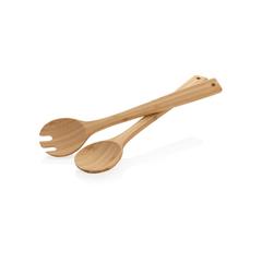Vue Couverts à salade 2 pcs en bambou Ukiyo de couleur marron| Krokrodeal
