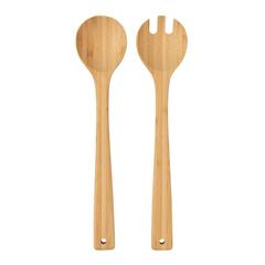 Vue Couverts à salade 2 pcs en bambou Ukiyo de couleur marron| Krokrodeal