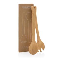 Vue Couverts à salade 2 pcs en bambou Ukiyo de couleur marron| Krokrodeal