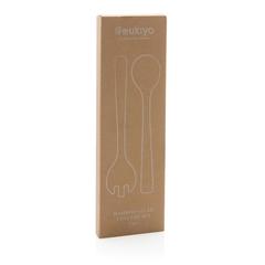 Vue Couverts à salade 2 pcs en bambou Ukiyo de couleur marron| Krokrodeal