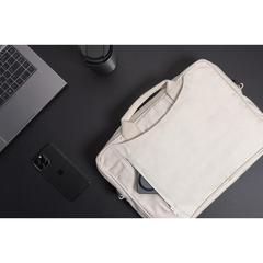 Vue Sacoche ordinateur 15,4'' en coton recyclé AWARE™ Laluka de couleur blanc| Krokrodeal