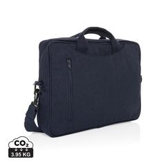 Vue Sacoche ordinateur 15,4'' en coton recyclé AWARE™ Laluka de couleur bleu| Krokrodeal