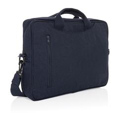 Vue Sacoche ordinateur 15,4'' en coton recyclé AWARE™ Laluka de couleur bleu| Krokrodeal