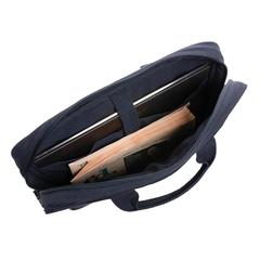 Vue Sacoche ordinateur 15,4'' en coton recyclé AWARE™ Laluka de couleur bleu| Krokrodeal
