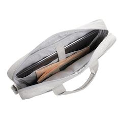 Vue Sacoche ordinateur 15,4'' en coton recyclé AWARE™ Laluka de couleur gris| Krokrodeal