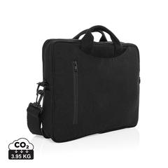 Vue Sacoche ordinateur 15,4'' en coton recyclé AWARE™ Laluka de couleur noir| Krokrodeal