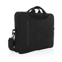 Vue Sacoche ordinateur 15,4'' en coton recyclé AWARE™ Laluka de couleur noir| Krokrodeal