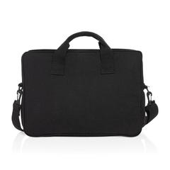 Vue Sacoche ordinateur 15,4'' en coton recyclé AWARE™ Laluka de couleur noir| Krokrodeal